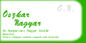 oszkar magyar business card