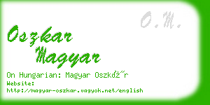 oszkar magyar business card